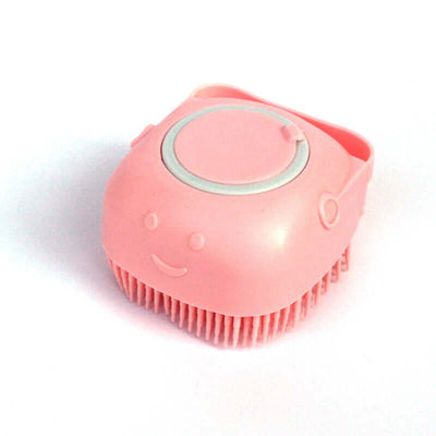 Silicone Dog Bath Massage Gloves – Pet Grooming Brush for Cats and Dogs with Shampoo Dispenser, Bathroom Cleaning Tool