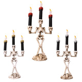 NEVY-TECH presents spooky skeleton candles—three-piece Halloween decoration perfect for gothic, party, or haunted house themes.