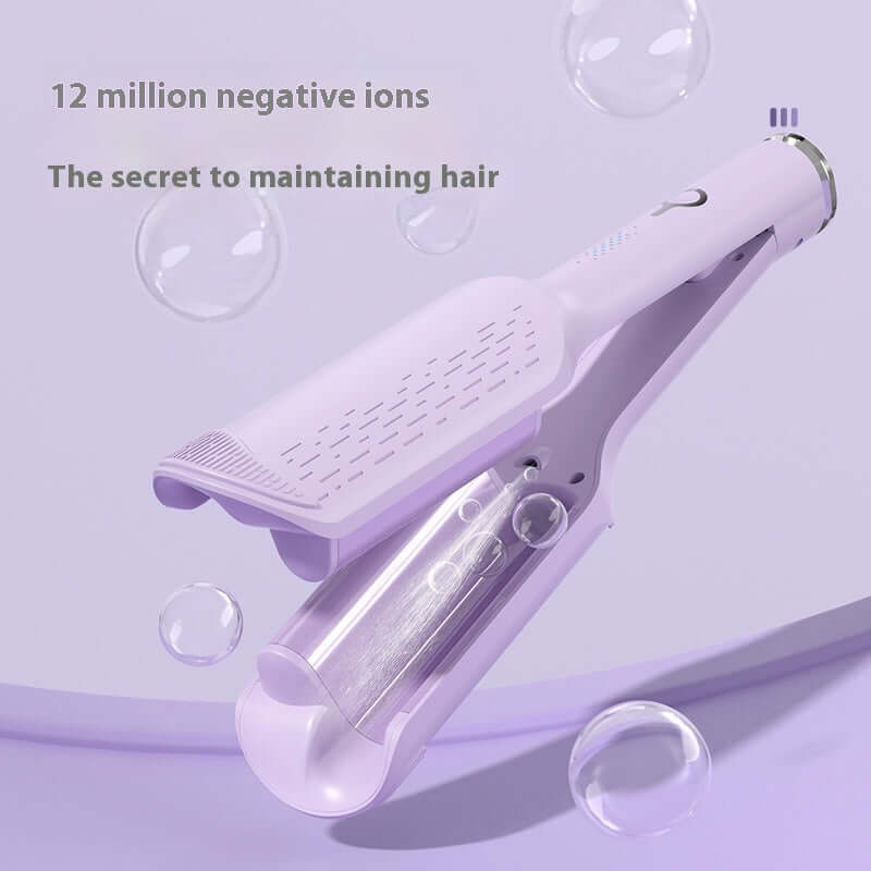 32mm hair curler in smoked purple design with 12 million negative ions for healthy waves and curls.
