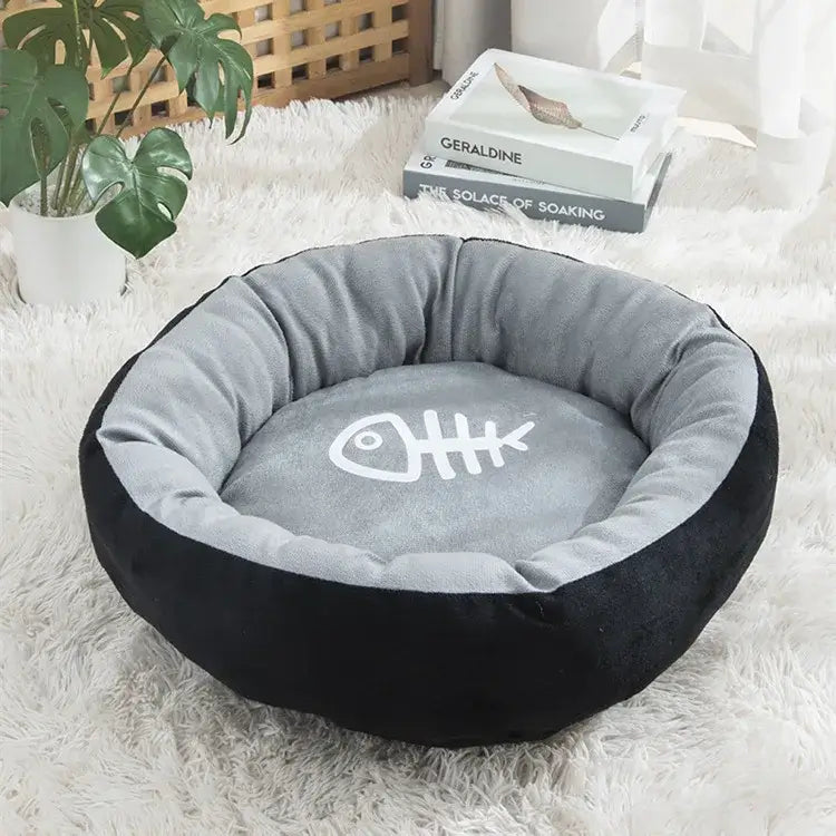 Cute 60cm Cotton Cat Bed House – Soft Cushion Nest Sofa for Kittens, Puppies, and Small Dogs, Warm Pet Basket and Accessories