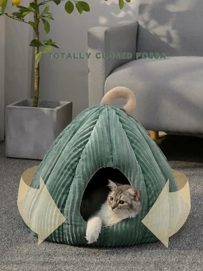 Hot Selling Warm Cat Bed – Cozy Pet Basket, Washable Tent Cave House with Cushion for Kittens and Small Dogs