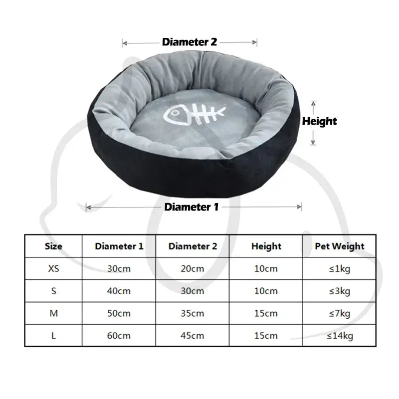 Cute 60cm Cotton Cat Bed House – Soft Cushion Nest Sofa for Kittens, Puppies, and Small Dogs, Warm Pet Basket and Accessories