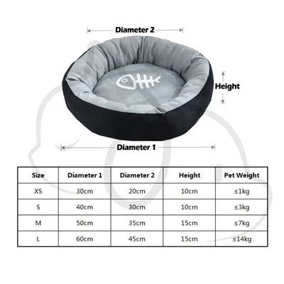 Cute 60cm Cotton Cat Bed House – Soft Cushion Nest Sofa for Kittens, Puppies, and Small Dogs, Warm Pet Basket and Accessories