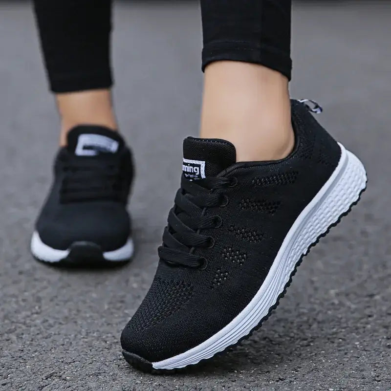 Nevytech Men’s Luxury Sneakers Casual Breathable Trainers in black and white for active comfort and style.
