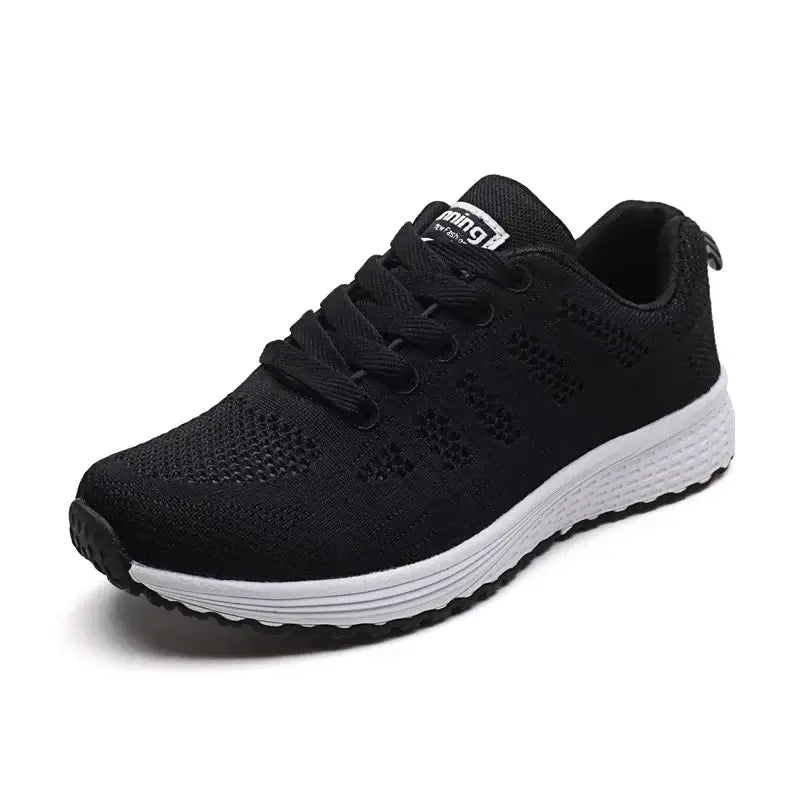 Nevytech Men’s Luxury Sneakers Casual Breathable Trainers in black color with lightweight design.