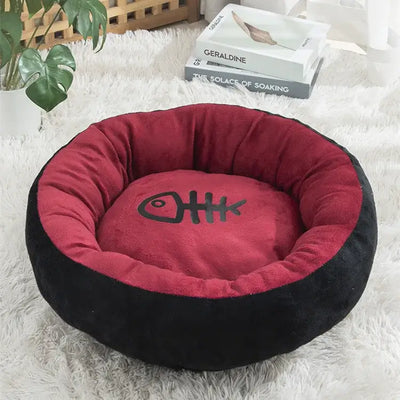 Cute 60cm Cotton Cat Bed House – Soft Cushion Nest Sofa for Kittens, Puppies, and Small Dogs, Warm Pet Basket and Accessories