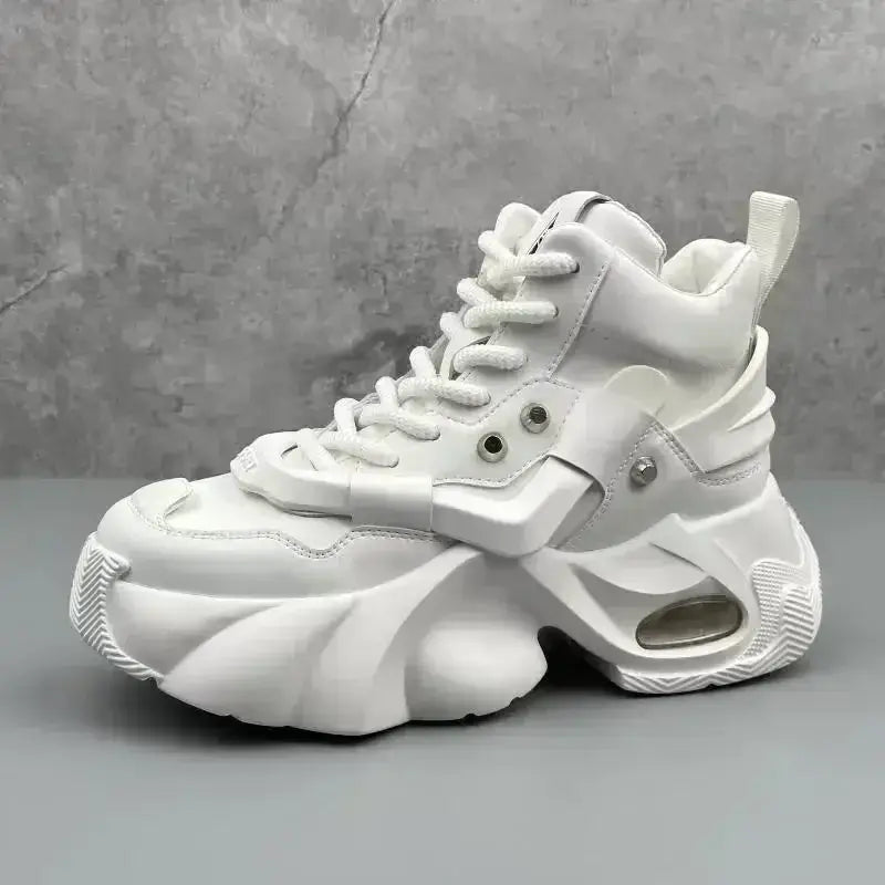Men's luxury casual platform sneakers – breathable high-top, height-increasing comfortable boots