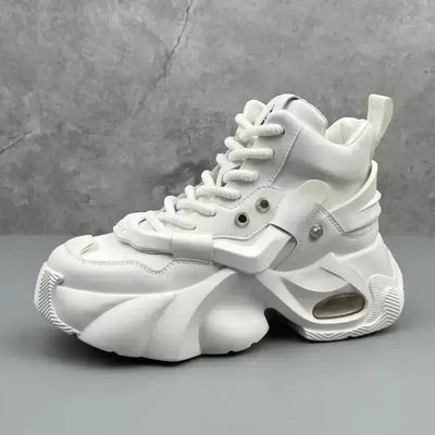 Men's luxury casual platform sneakers – breathable high-top, height-increasing comfortable boots