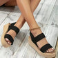 Nevytech Women’s Wedge Sandals Open Toe Platform Shoes with black straps and stylish design
