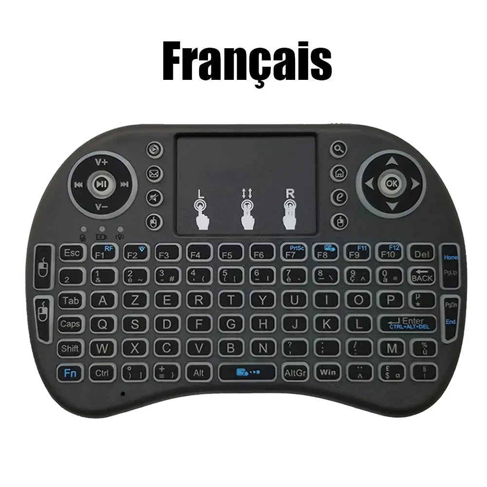 View details for 2.4G Air Mouse with Touchpad i8 Backlit Mini Wireless Keyboard – Arabic, French, Spanish, Russian – for PC and Android TV Box
