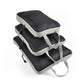 Nevytech Foldable Compressible Packing Cubes in various sizes with measurements for travel organization.