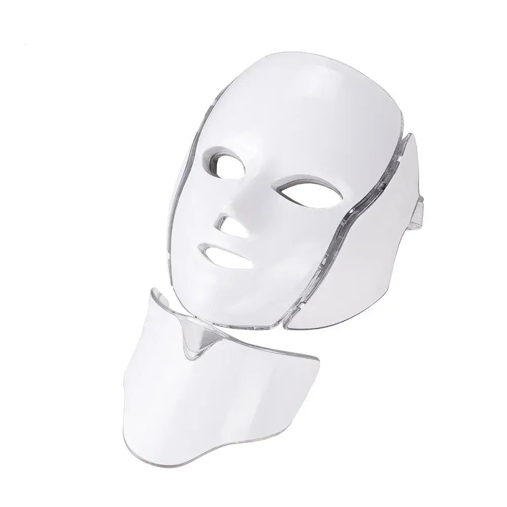 7 Colors LED Facial Mask with Neck Light – Skin Rejuvenation, Anti-Acne Beauty Device, Face Lifting and Firming Massager