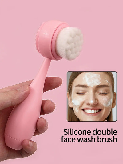 1PC Silicone Manual Facial Cleansing Brush – Handheld Makeup Removal and Deep Cleansing Auxiliary Brush