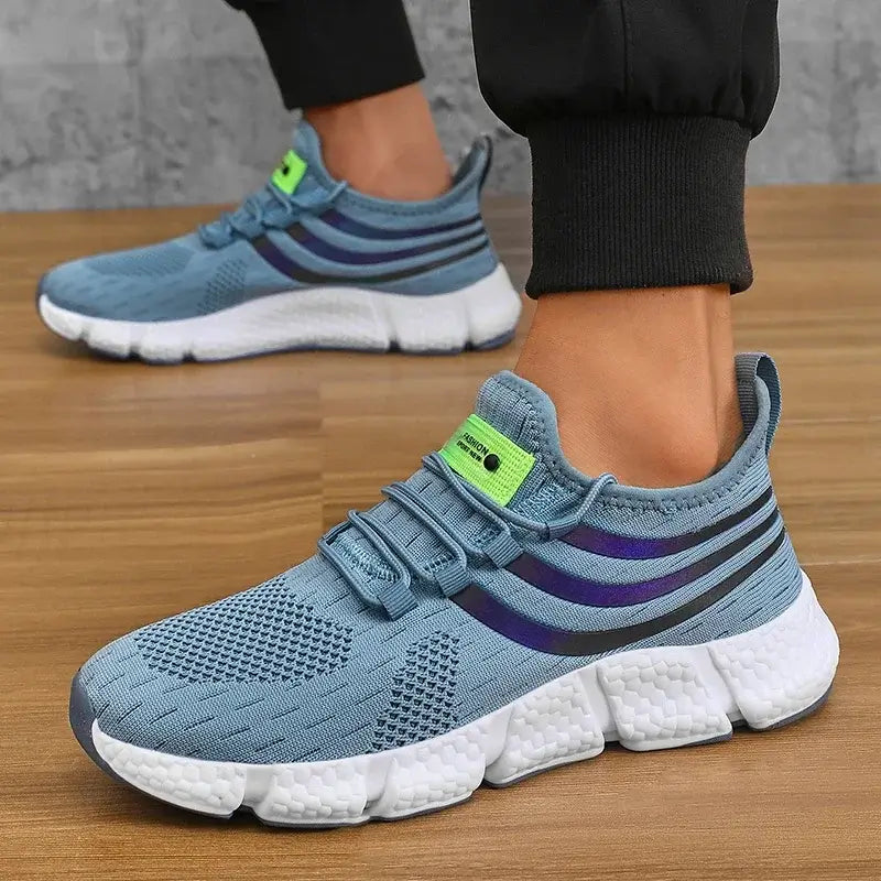 Men's casual sports shoes, breathable lightweight sneakers, anti-slip flats for outdoor running, walking, athletic jogging tenis shoes.