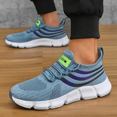 Men's casual sports shoes, breathable lightweight sneakers, anti-slip flats for outdoor running, walking, athletic jogging tenis shoes.