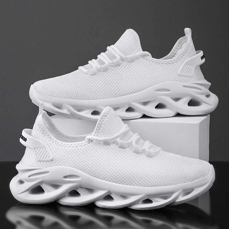 Men's casual sport shoes – breathable lightweight mesh sneakers, black outdoor running, athletic jogging, and walking shoes