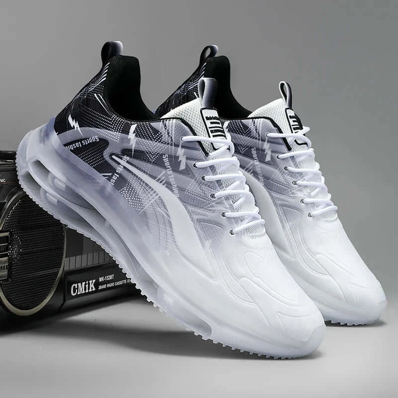 Men's fashion basketball shoes with air cushions – breathable, non-slip, shock-absorbing footwear for outdoor sports and activities