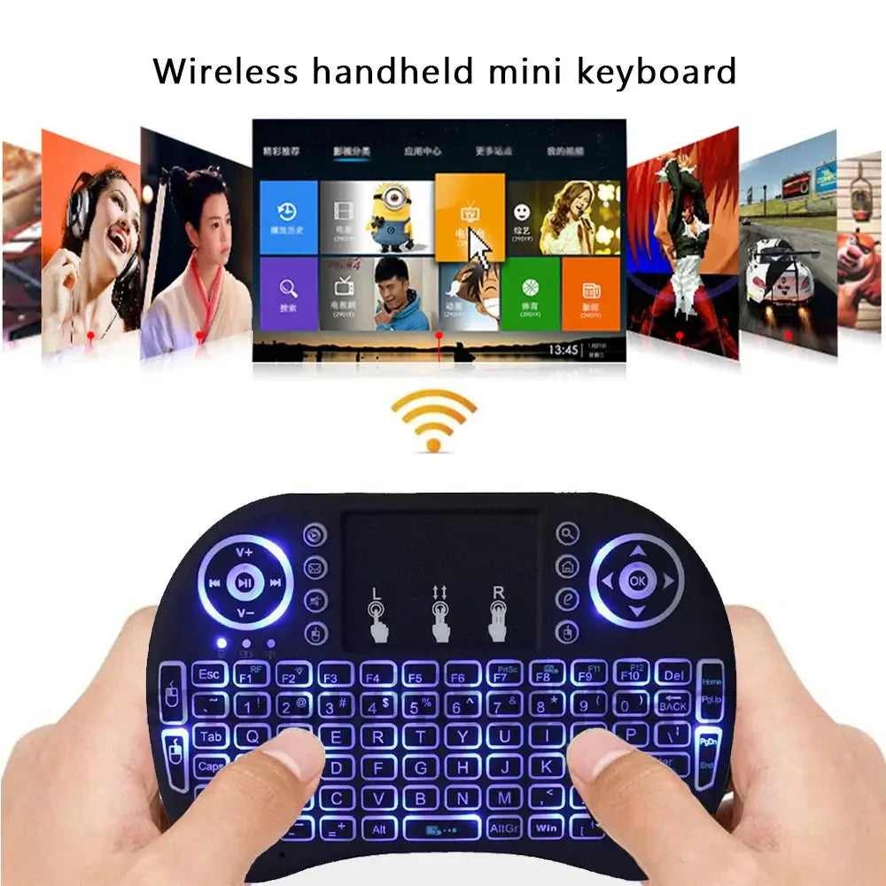 View details for 2.4G Air Mouse with Touchpad i8 Backlit Mini Wireless Keyboard – Arabic, French, Spanish, Russian – for PC and Android TV Box