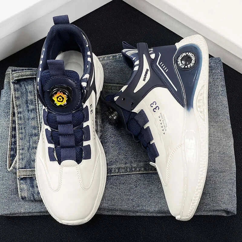 View details for Men’s Sneakers with Rotating Buckle, Non-Slip Lace-Up Durable Shoes for Outdoor Activities