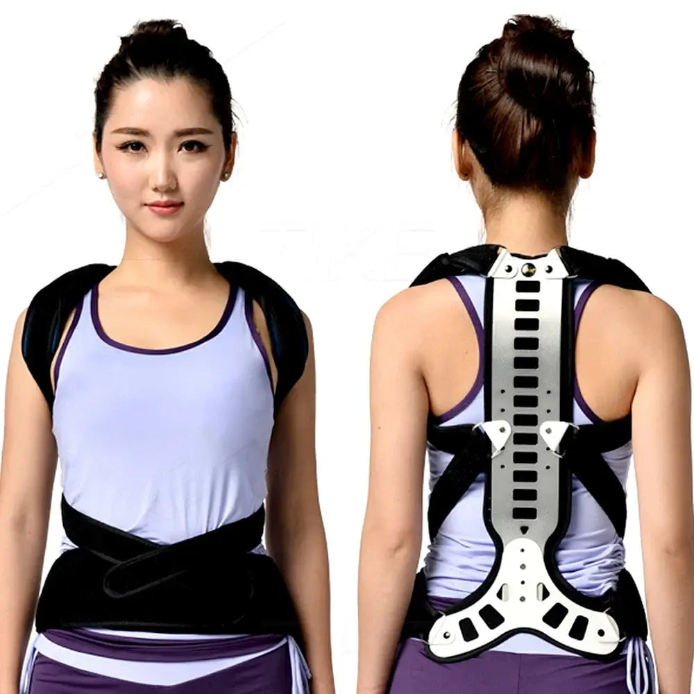 Lumbar spinal posture corrector brace designed for adults, lightweight and adjustable for back pain relief.