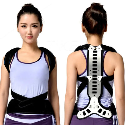 Lumbar spinal posture corrector brace designed for adults, lightweight and adjustable for back pain relief.