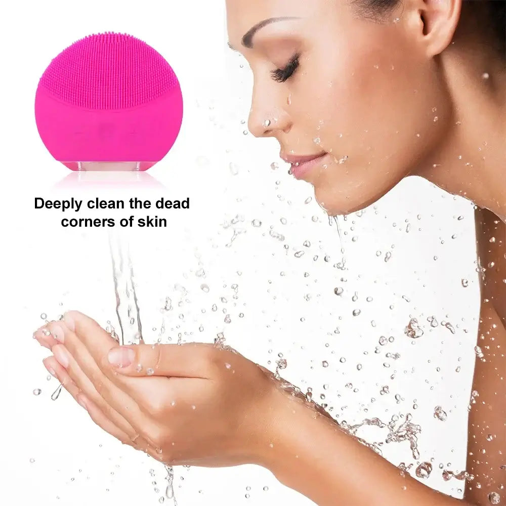 Silicone Facial Cleansing Brush – Electric Deep Skin Cleanser and Massage Brush for Gentle, Elegant Skincare Routine