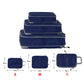 Nevytech Foldable Compressible Packing Cubes in various sizes with measurements for travel organization.