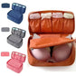 Nevytech 6Pcs Travel Luggage Packing Cubes organized in pink suitcase with laundry pouch and clothing.