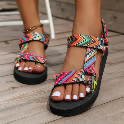 Summer flat women's sandals with hemp rope design – casual outdoor beach slippers, large size all-match footwear