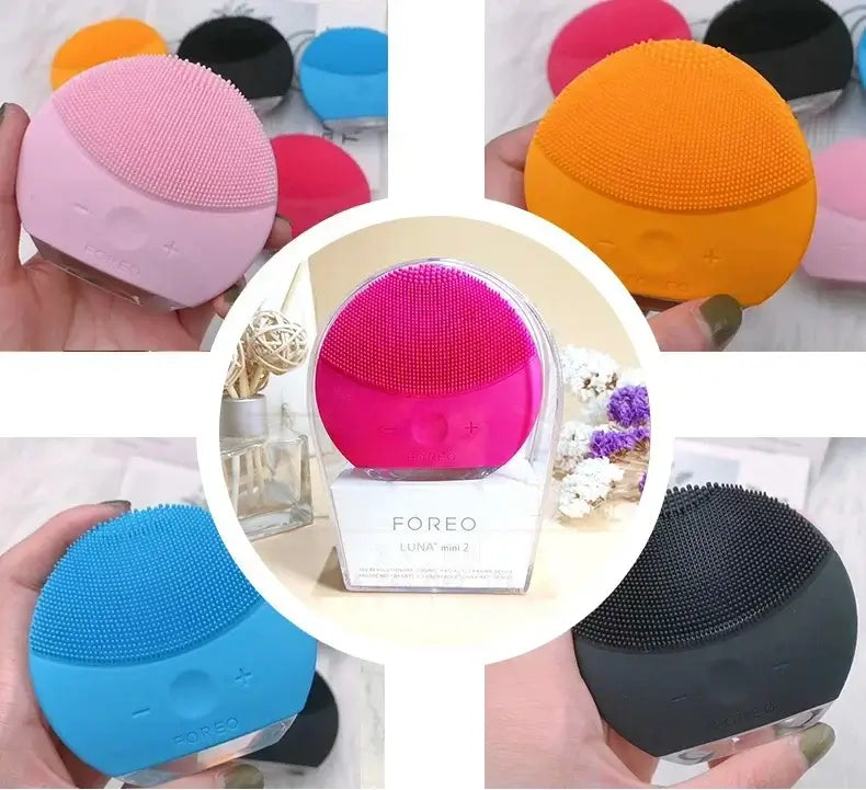 Luna Mini 2 Silicone Facial Cleansing Brush with Foreoing Real Logo – USB Rechargeable, Waterproof, 8 Speed Levels