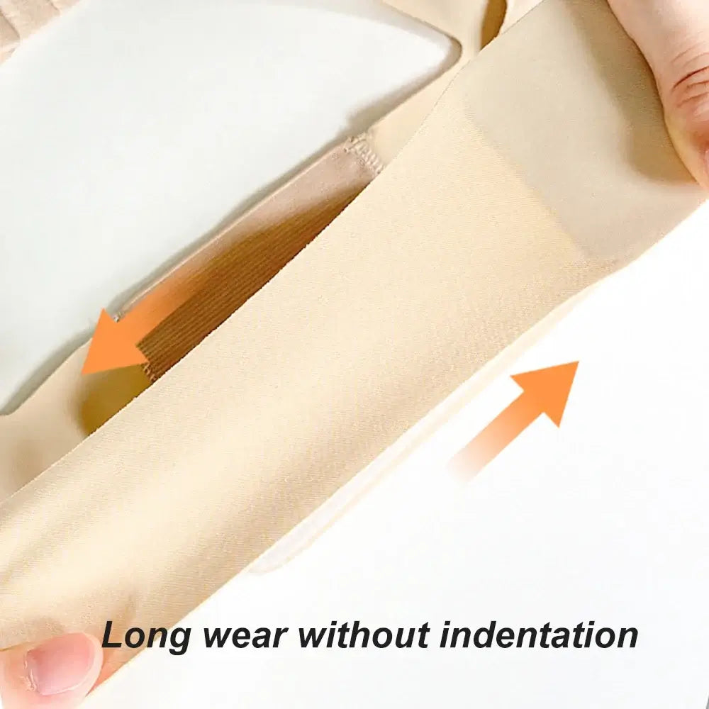 Close-up of beige back posture corrector illustrating long wear comfort without indentation.