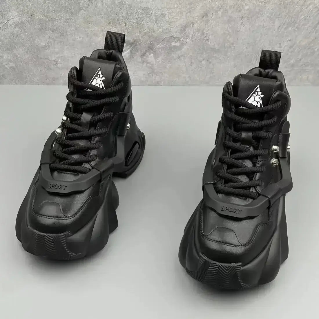 Men's luxury casual platform sneakers – breathable high-top, height-increasing comfortable boots