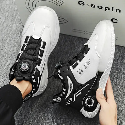 View details for Men’s Sneakers with Rotating Buckle, Non-Slip Lace-Up Durable Shoes for Outdoor Activities