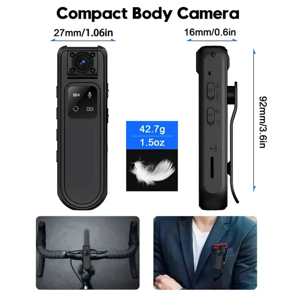 Nevytech 2K portable mini body cam captures clear video, audio, and motion with long battery life—ideal for security, travel, and daily recording.