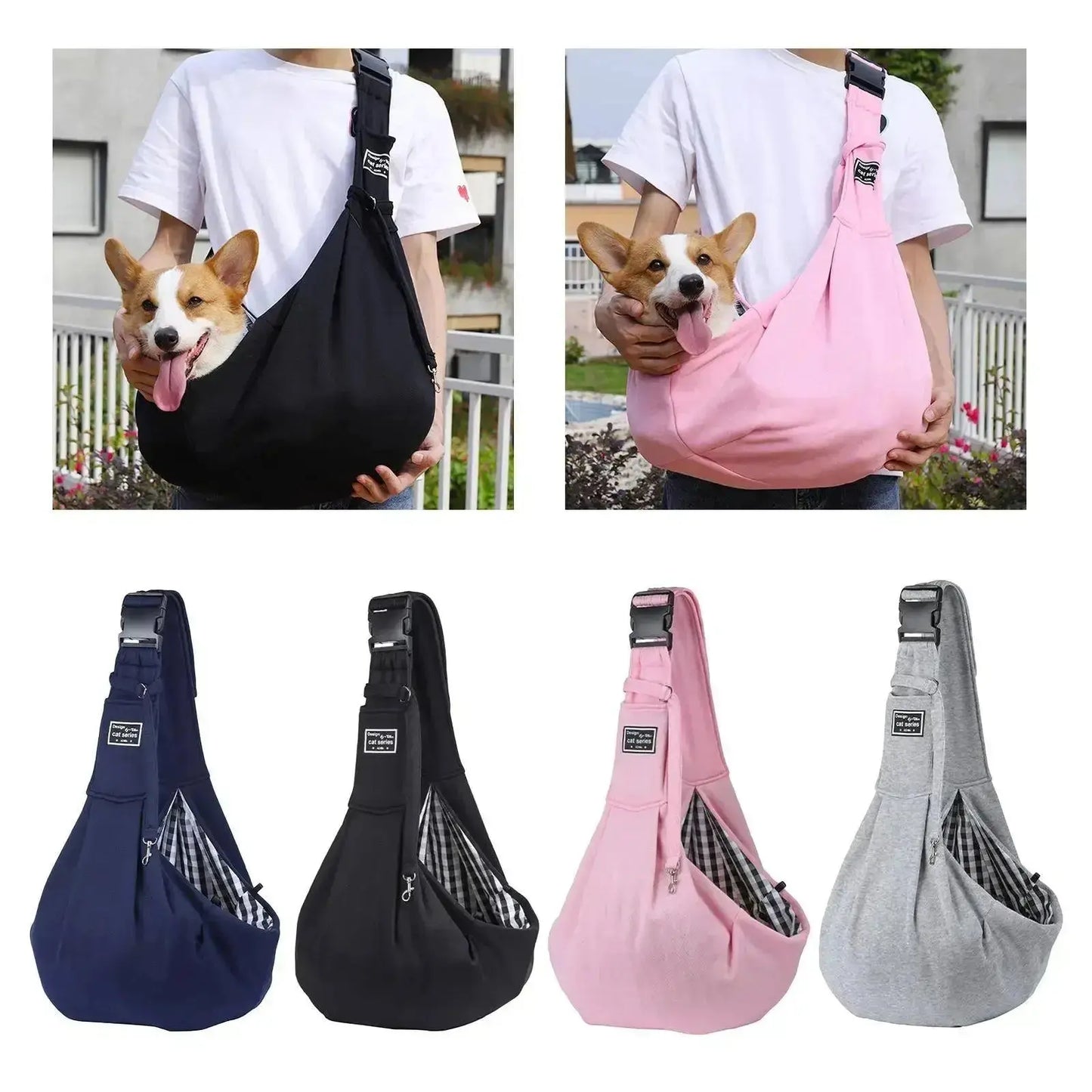 Nevytech adjustable pet carrier sling offers breathable comfort, secure support, and hands-free convenience—ideal for small dogs and cats.