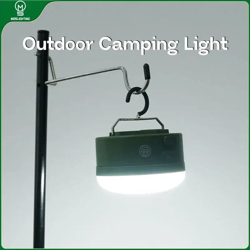 MOSLIGHTING Mini LED camping lantern hanging for outdoor use, perfect for camping and emergencies.