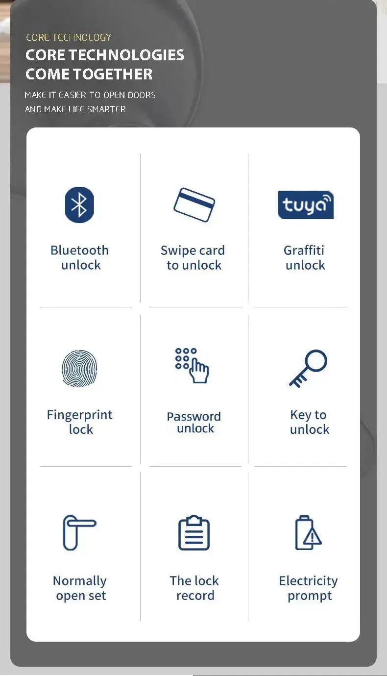 Nevytech Smart Fingerprint Door Lock Handle biometric access