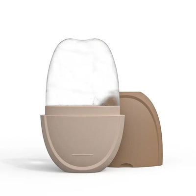 Ice roller for face and eyes, skincare tool for puffiness relief and pore tightening.