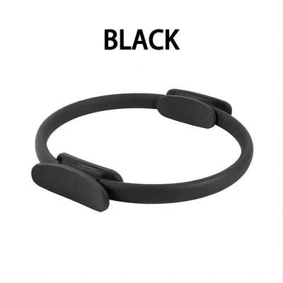 Black Yoga Pilates Circle for home gym workouts and fitness exercises.