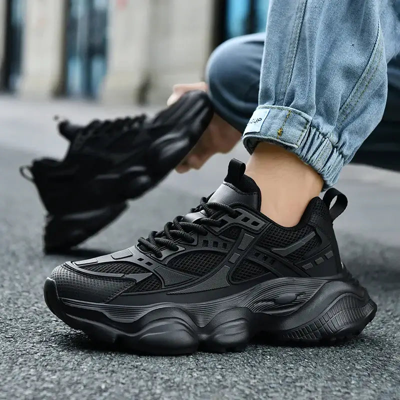 Men's platform running sneakers – fashion athletic walking shoes, large size 48, high-quality street style footwear