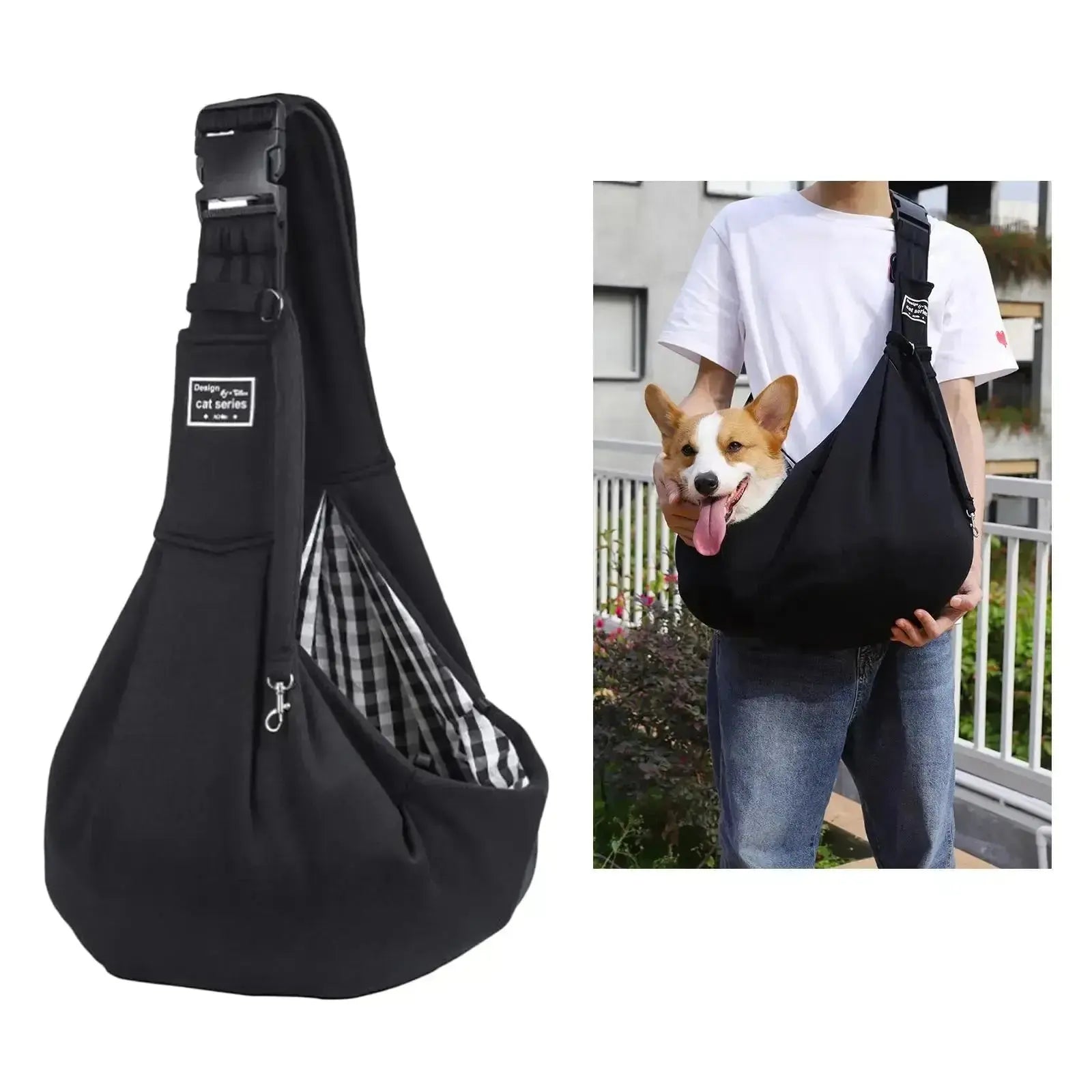 Nevytech adjustable pet carrier sling offers breathable comfort, secure support, and hands-free convenience—ideal for small dogs and cats.
