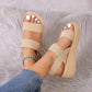 Nevytech Women’s Wedge Sandals Open Toe Platform Shoes in beige, featuring a stylish design and comfortable fit.