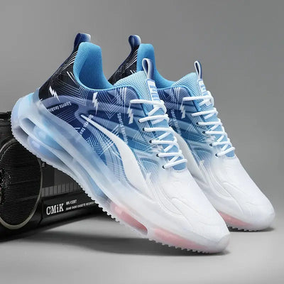 Men's fashion basketball shoes with air cushions – breathable, non-slip, shock-absorbing footwear for outdoor sports and activities