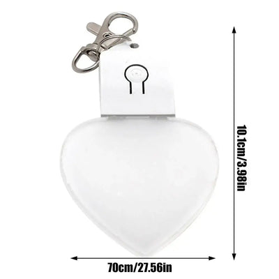 1Pcs Purse Heart LED Light with clip, 10.1cm, ideal for women and girls, perfect handbag charm, rechargeable, portable lighting.