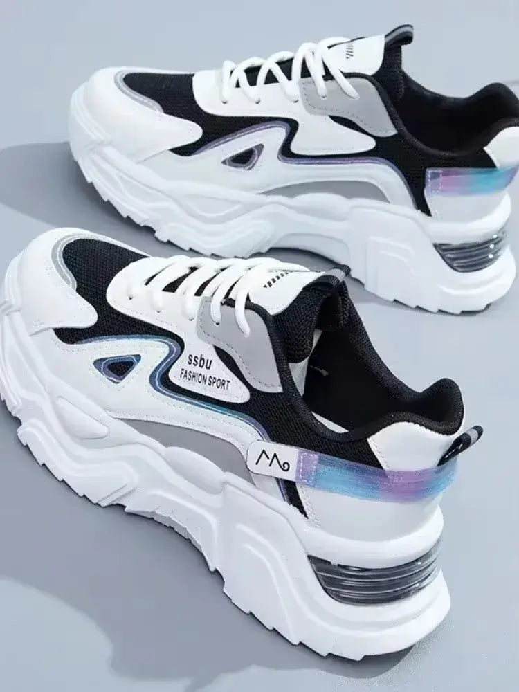 2025 women's green platform sneakers – casual trainers with flat sole, chunky style ladies shoes