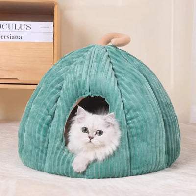 Hot Selling Warm Cat Bed – Cozy Pet Basket, Washable Tent Cave House with Cushion for Kittens and Small Dogs