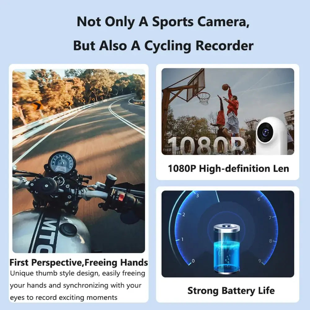 4K Ultra Portable Mini Action Camera features high-definition lens, first perspective design, and strong battery life.