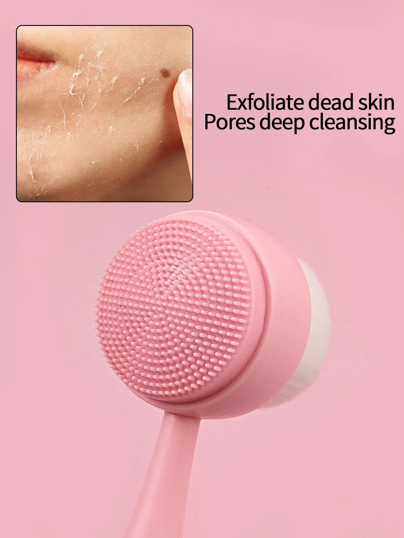 1PC Silicone Manual Facial Cleansing Brush – Handheld Makeup Removal and Deep Cleansing Auxiliary Brush