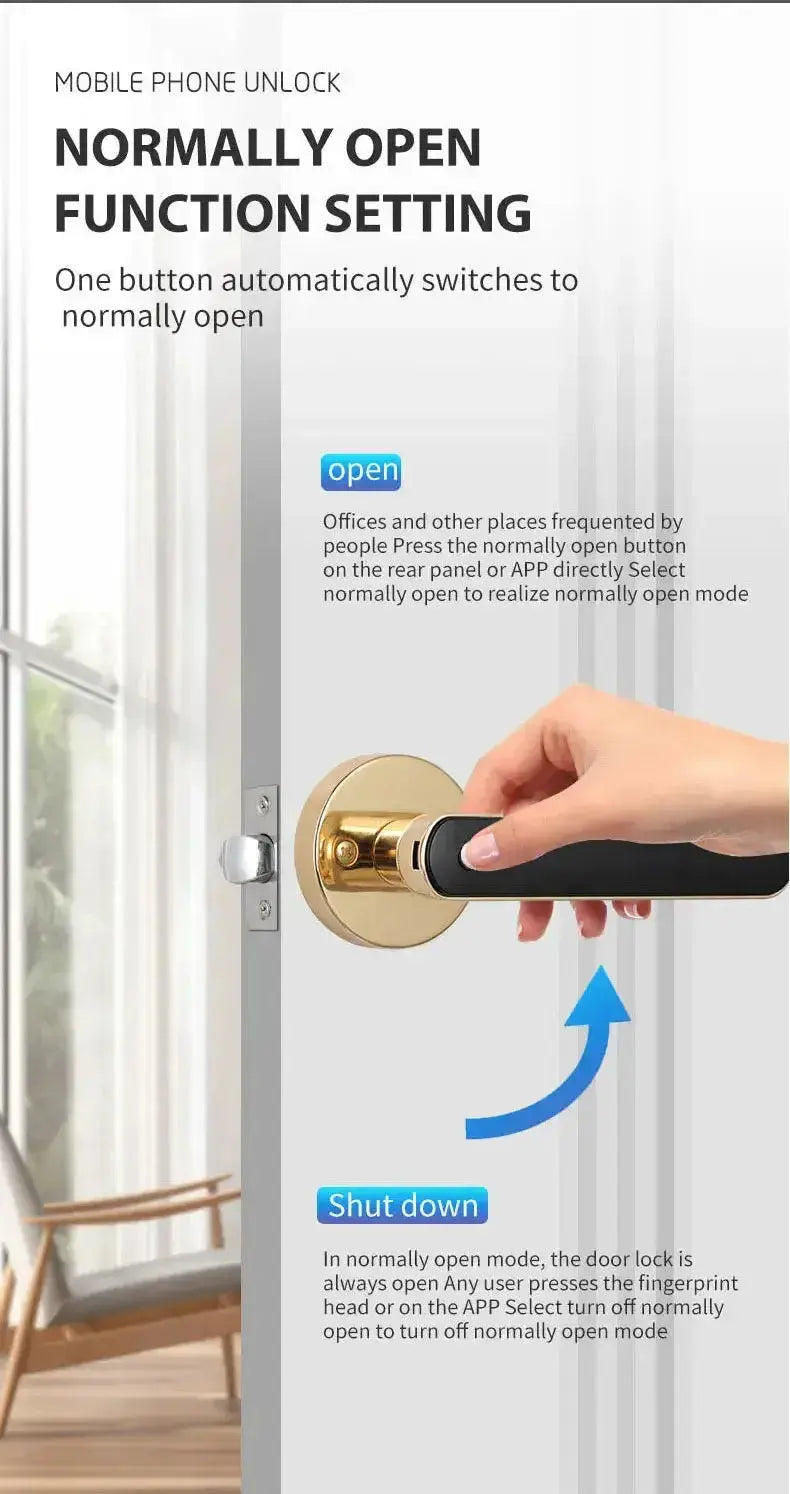 Nevytech Smart Fingerprint Door Lock Handle biometric access