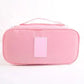 Nevytech 6Pcs Travel Luggage Packing Cubes organized in pink suitcase with laundry pouch and clothing.